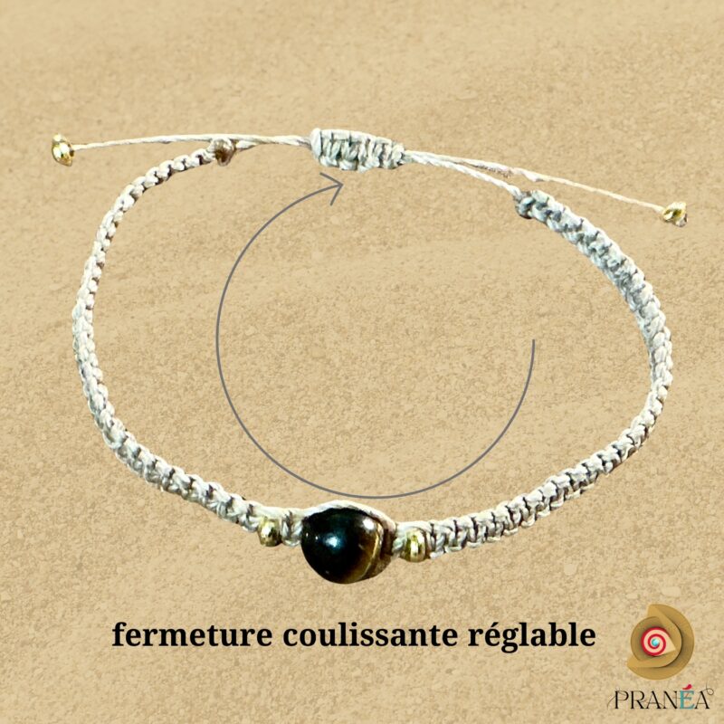 Bracelet en Œil de Tigre – Confiance, Protection & Courage | Fait main en macramé – Image 4