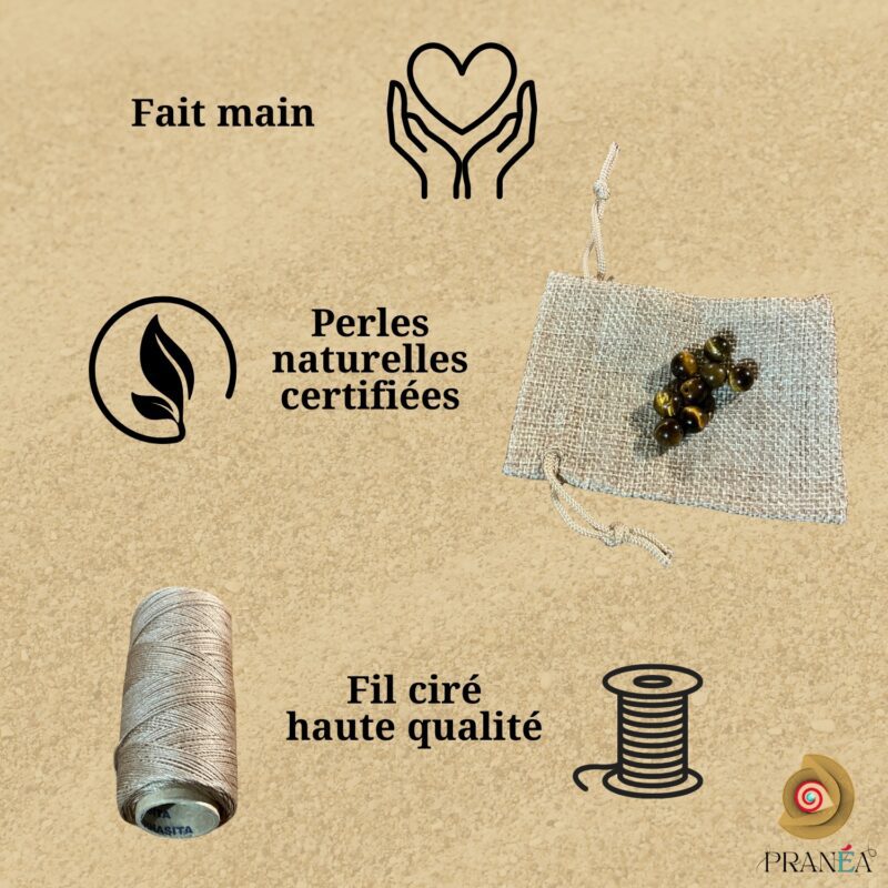 Bracelet en Œil de Tigre – Confiance, Protection & Courage | Fait main en macramé – Image 5