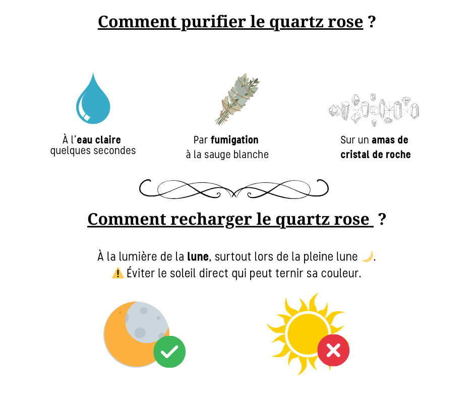comment purifier et recharger le quartz rose - pierre du coeur