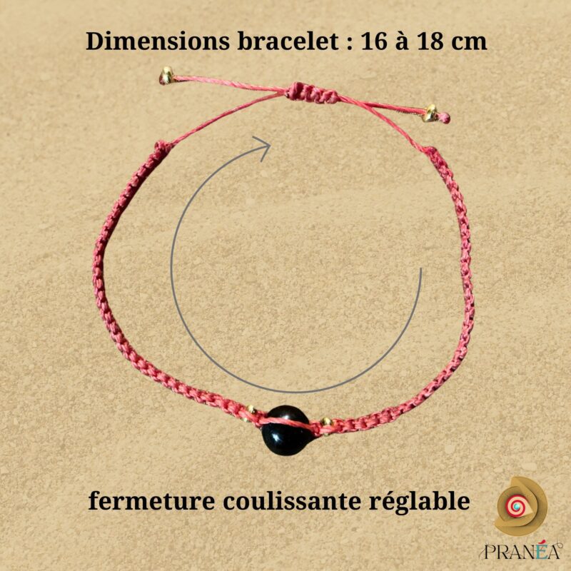 Bracelet en Obsidienne Noire – Protection & Ancrage | Fait main en macramé – Image 4