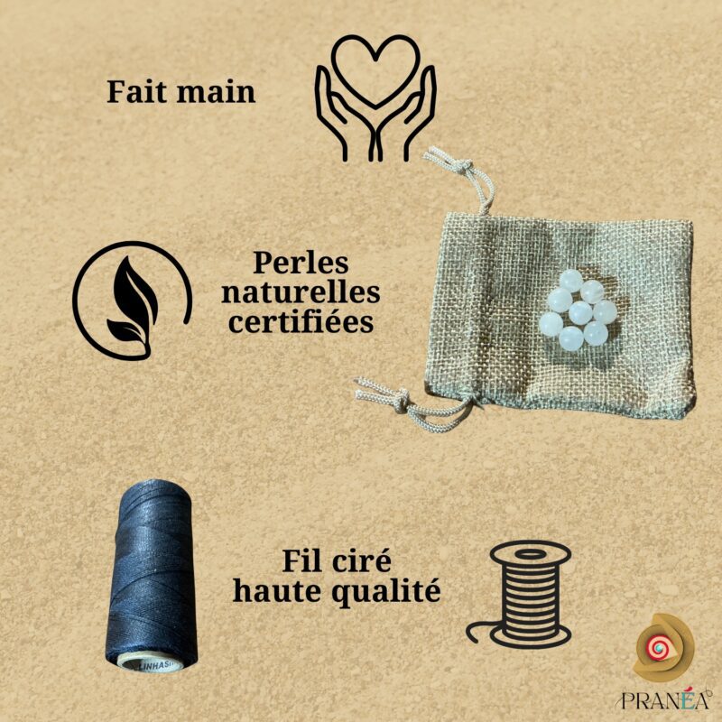 Bracelet en Pierre de Lune – Intuition, Douceur & Cycles de vie | Fait main en macramé – Image 5