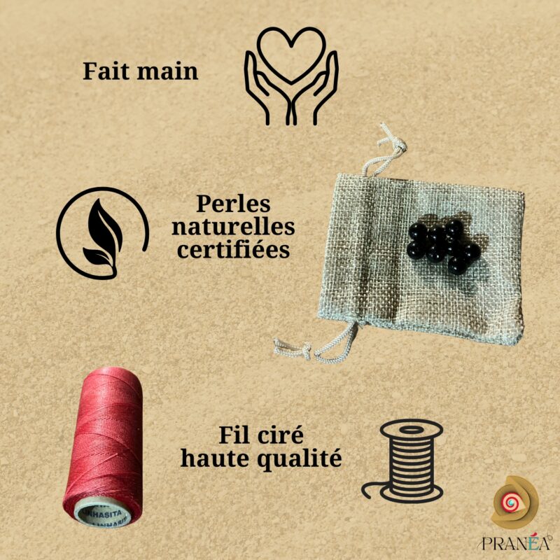 Bracelet en Obsidienne Noire – Protection & Ancrage | Fait main en macramé – Image 5