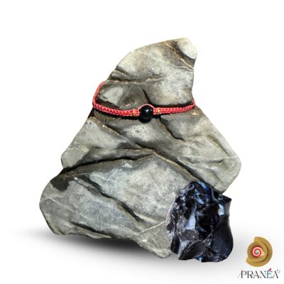 Bracelet en Obsidienne Noire – Protection & Ancrage | Fait main en macramé