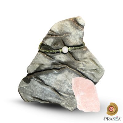 Bracelet en Quartz Rose – Amour, Douceur & Harmonie | Fait main en macramé